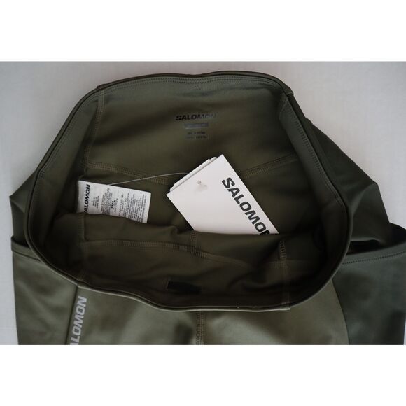 Salomon C20381 Women Sz M Grape Leaf/Forest Night Green Cross Run 28” Tights - Picture 3 of 12